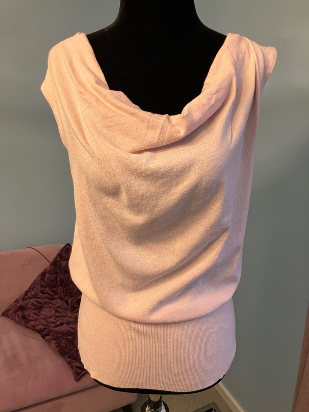 Ann Taylor Blush Pink Sleeveless Cowl Neck Top